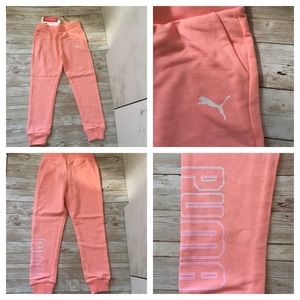 Puma Girls Joggers Glitter Logo at Leg Sz 6 NWT